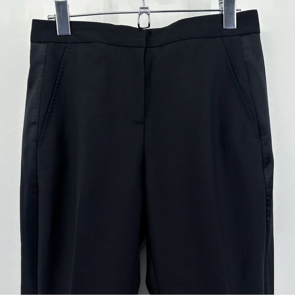 Burberry Uniform Black Wool Mohair Trousers Satin Racer Stripes Size 2 - Picture 4 of 7